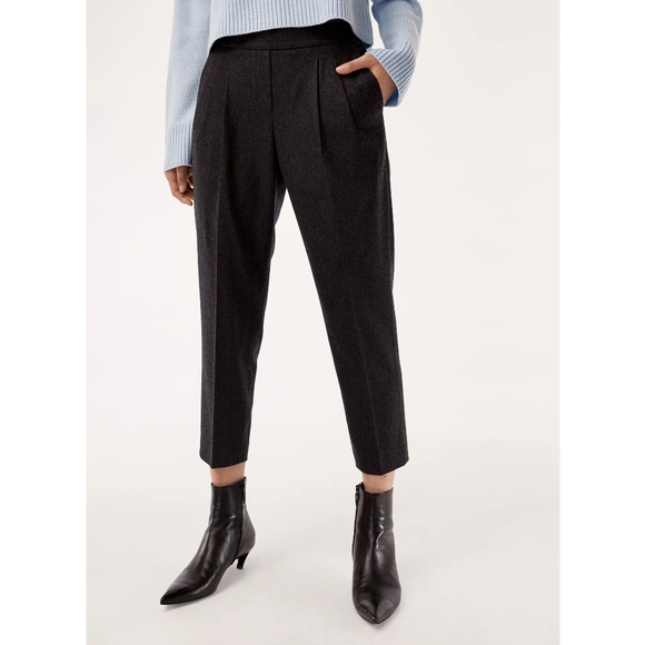 Babaton Cohen Wool Cashmere Pants Cropped Black Size 6 - Picture 4 of 15